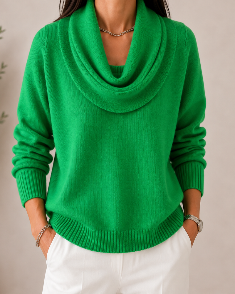Mirelle™ Wyrafinowany Dekolt Kominowy Sweter