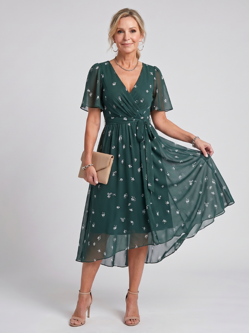 Lara™ Elegancka Kwiatowa Sukienka Midi