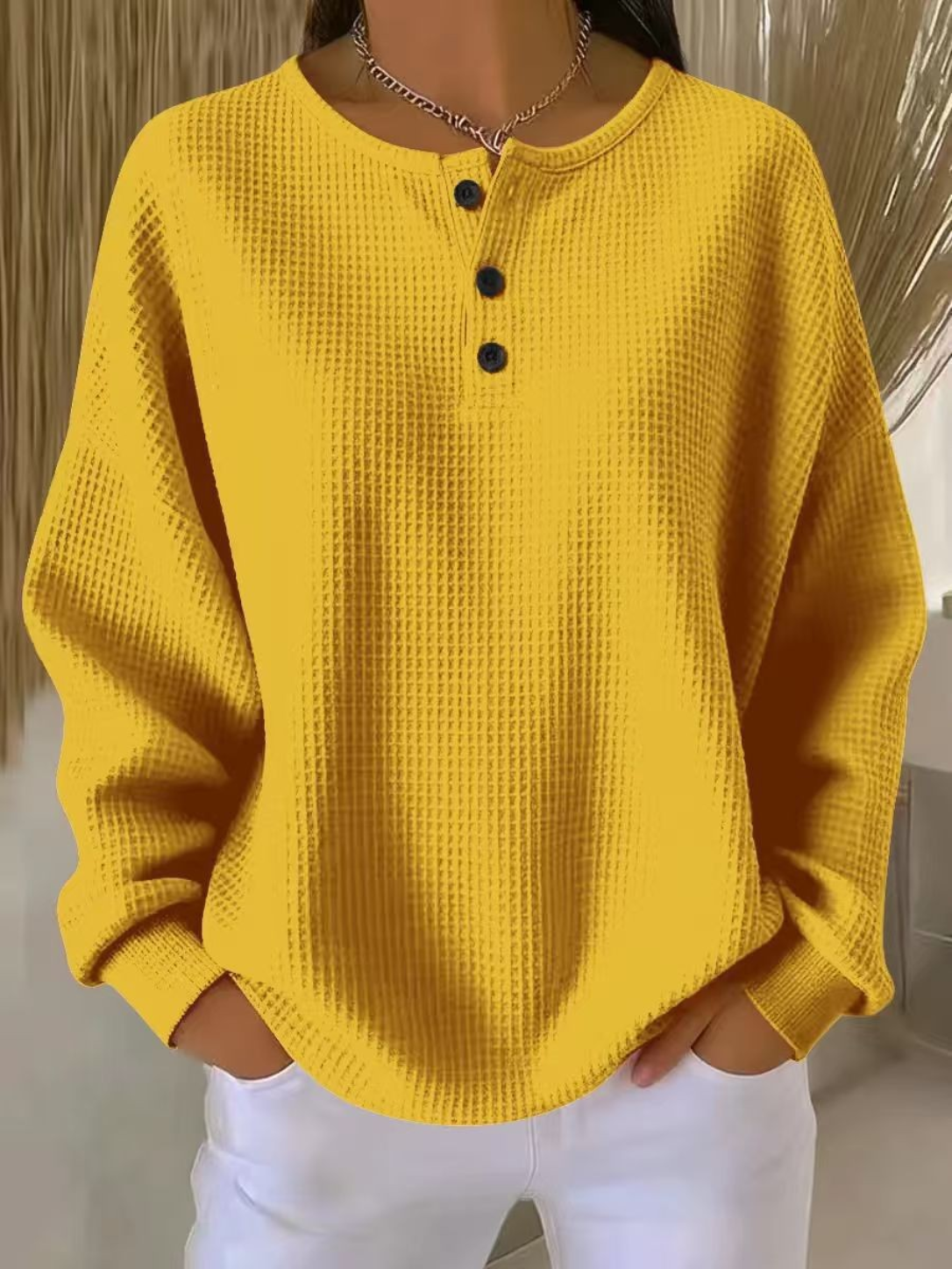 Celina™ Przytulny Henley Sweter