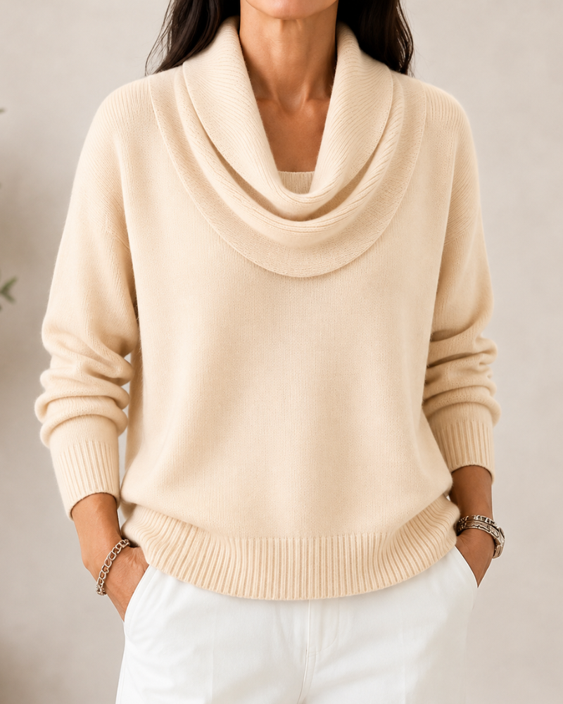 Mirelle™ Wyrafinowany Dekolt Kominowy Sweter