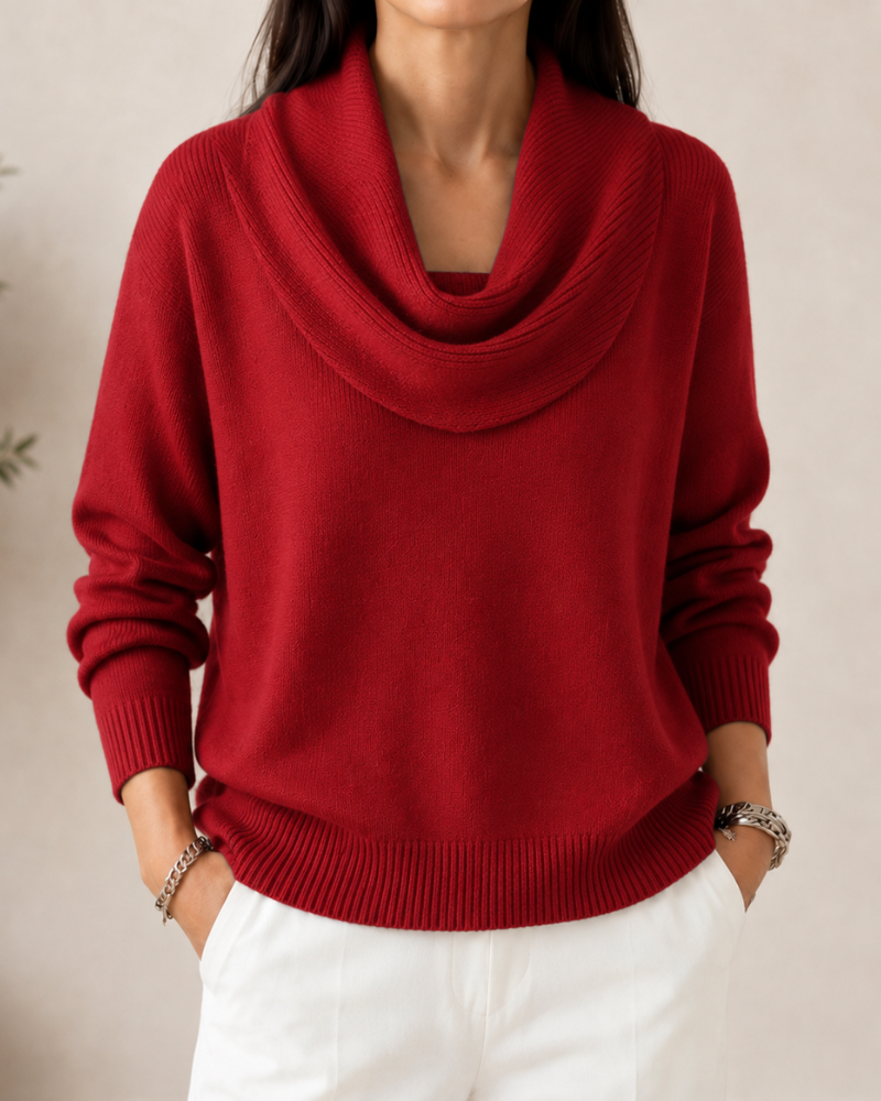 Mirelle™ Wyrafinowany Dekolt Kominowy Sweter