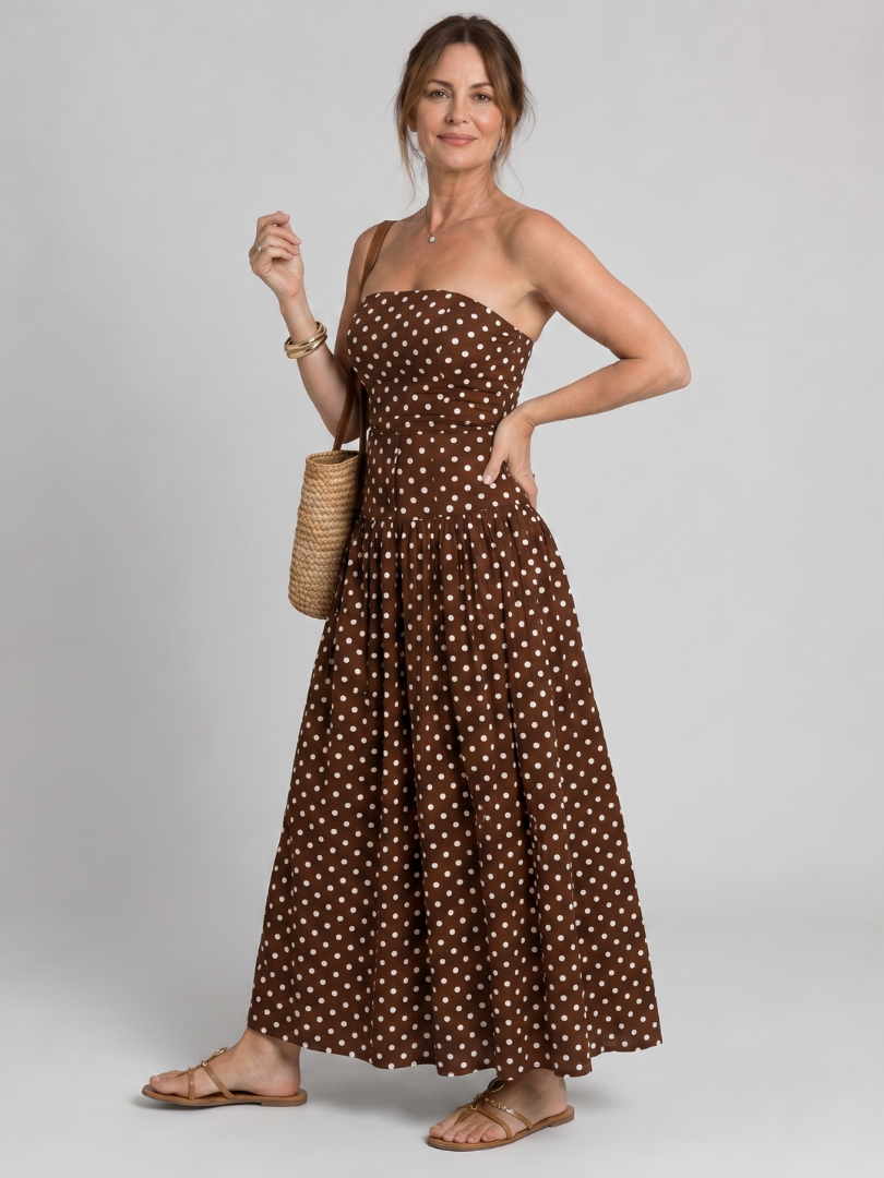 Gisella™ Elegancka W Groszki Sukienka Midi
