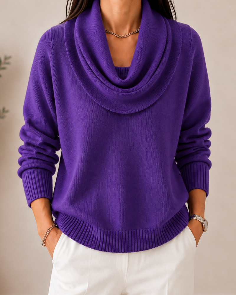Mirelle™ Wyrafinowany Dekolt Kominowy Sweter