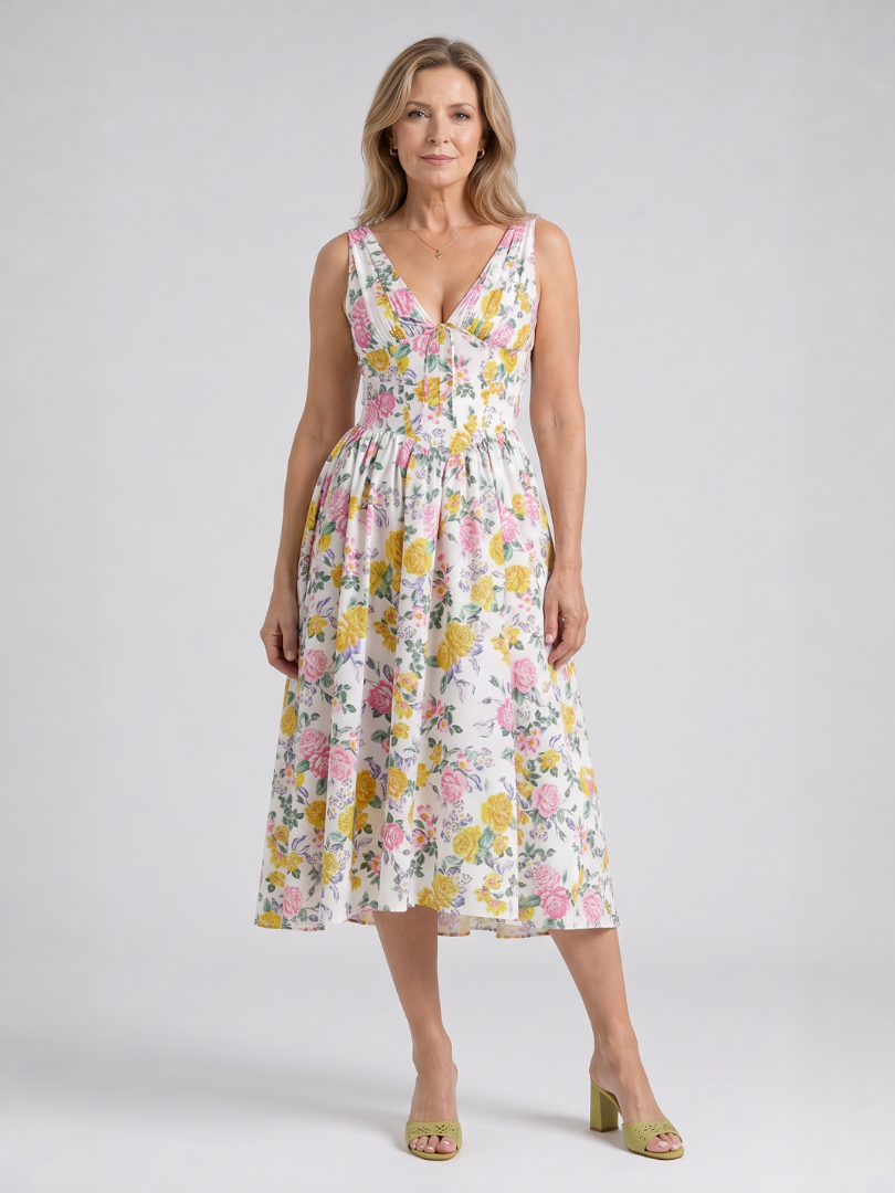 Daria™ Elegancka Kwiatowa Sukienka Midi