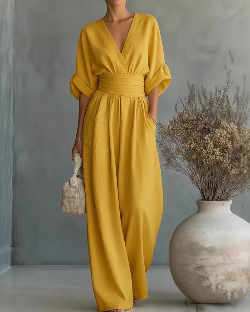 Silvia™ Elegancki Kopertowy Dekolt V Kombinezon