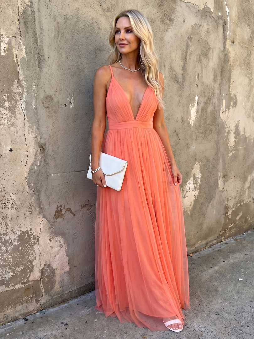 Pia™ Elegancka Plisowana Sukienka Maxi