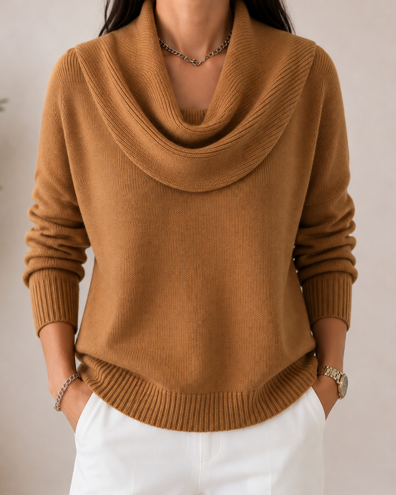 Mirelle™ Wyrafinowany Dekolt Kominowy Sweter