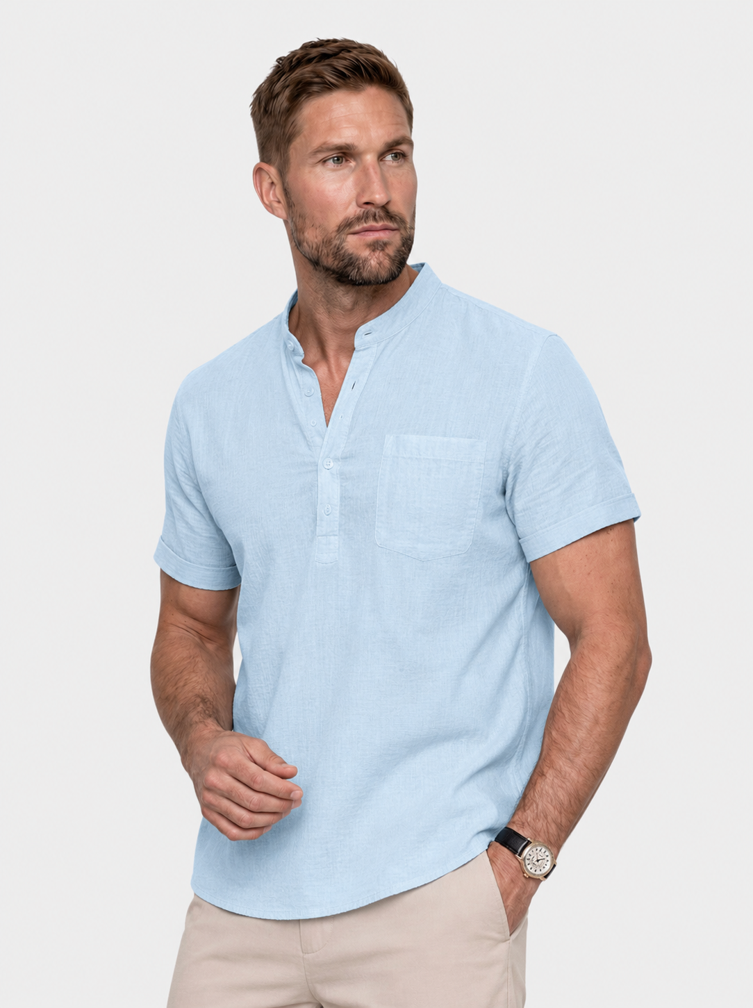 Mila™ Ponadczasowa Letnia Koszula Henley