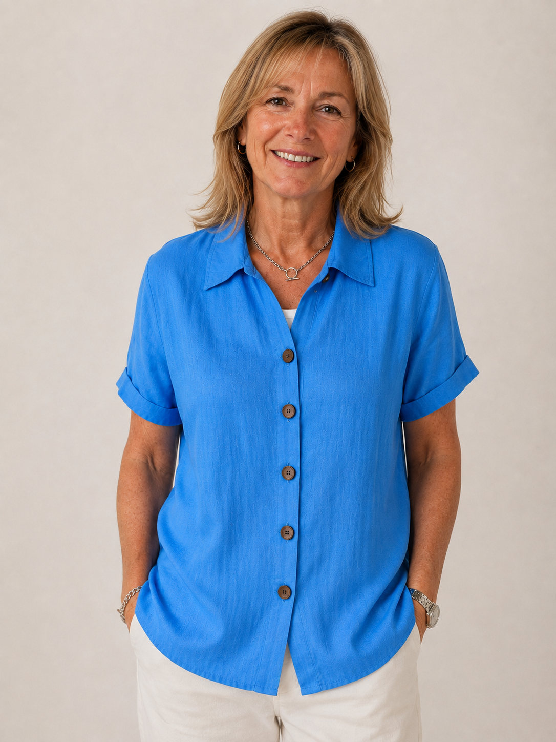 Fleurie™ Elegancka Krótki Rękaw Bluzka