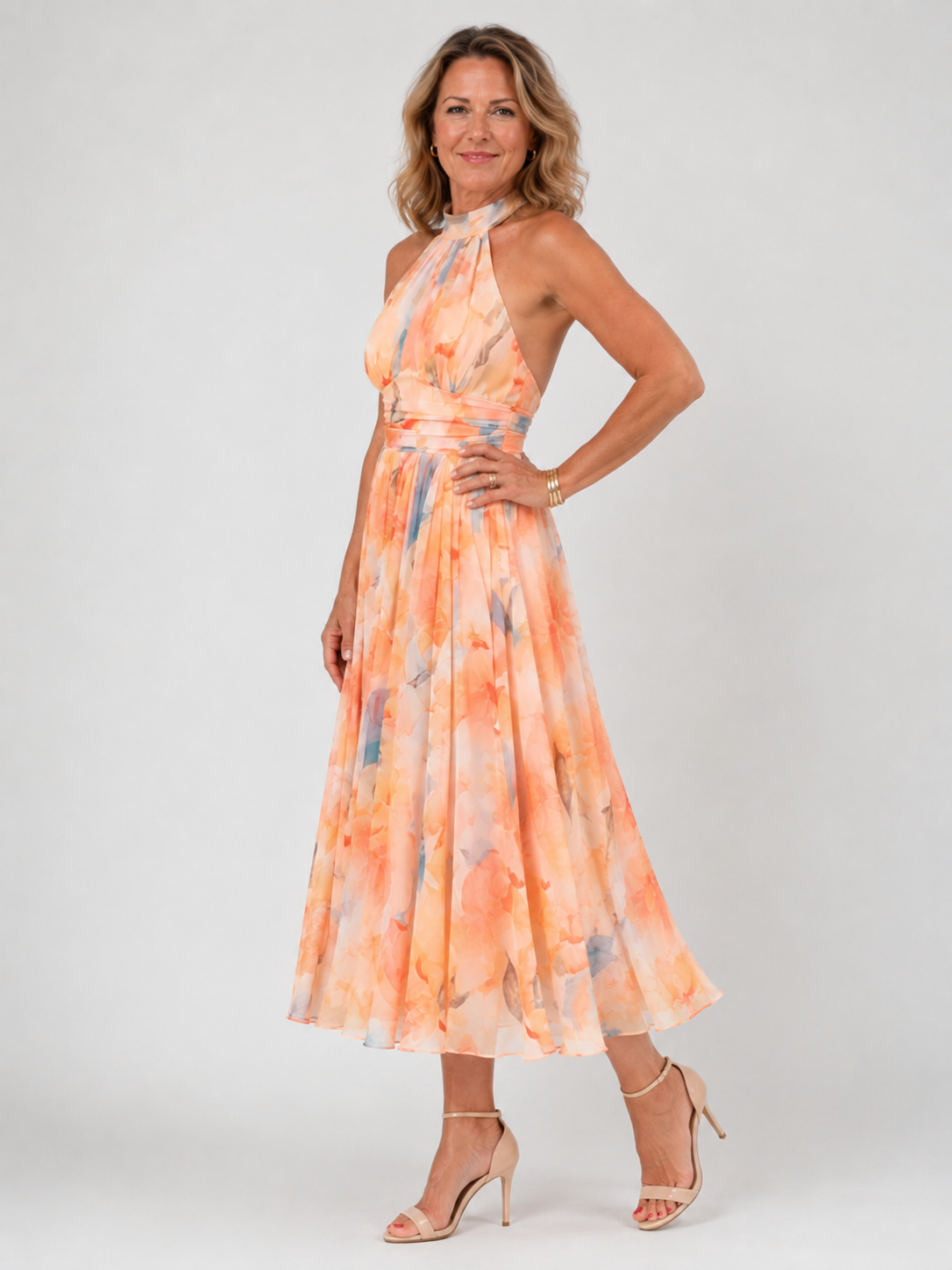 Aurora™ Elegancka Halterowa Maxi Sukienka
