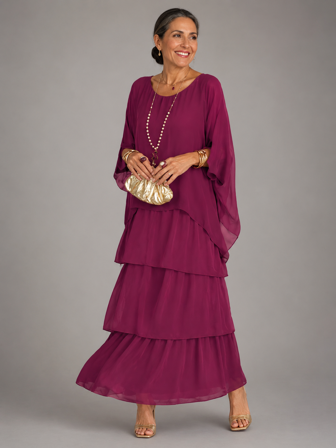 Amora™ Elegancka Warstwowa Sukienka Maxi