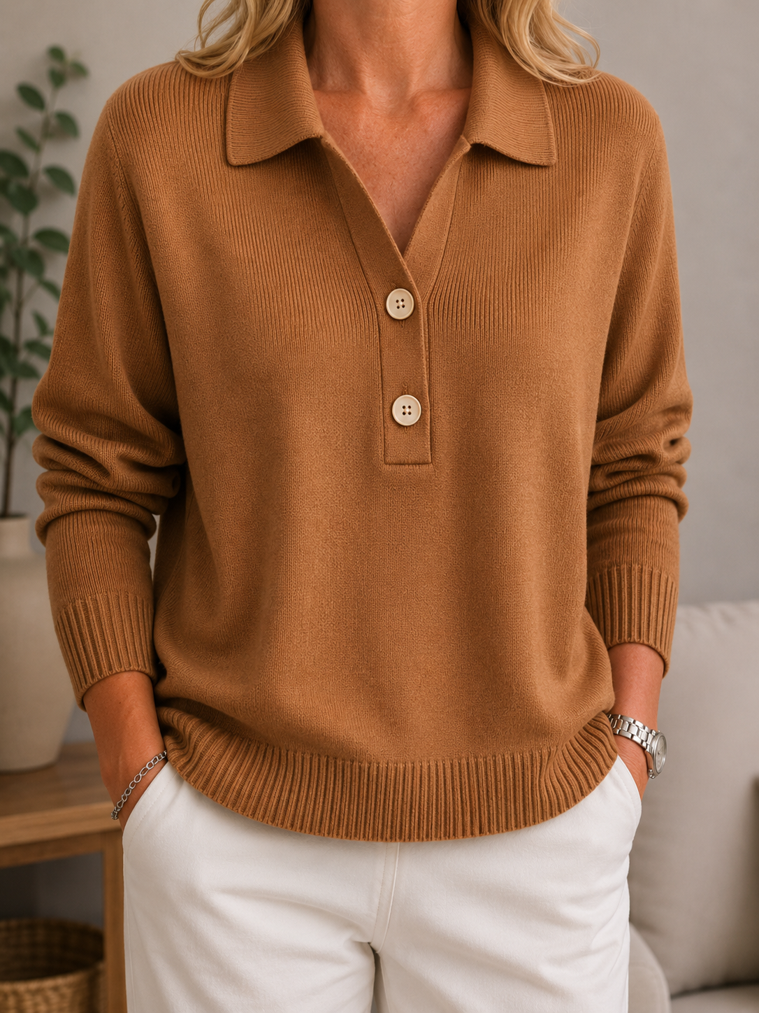 Odile™ Ponadczasowy Sweter Z Kołnierzykiem