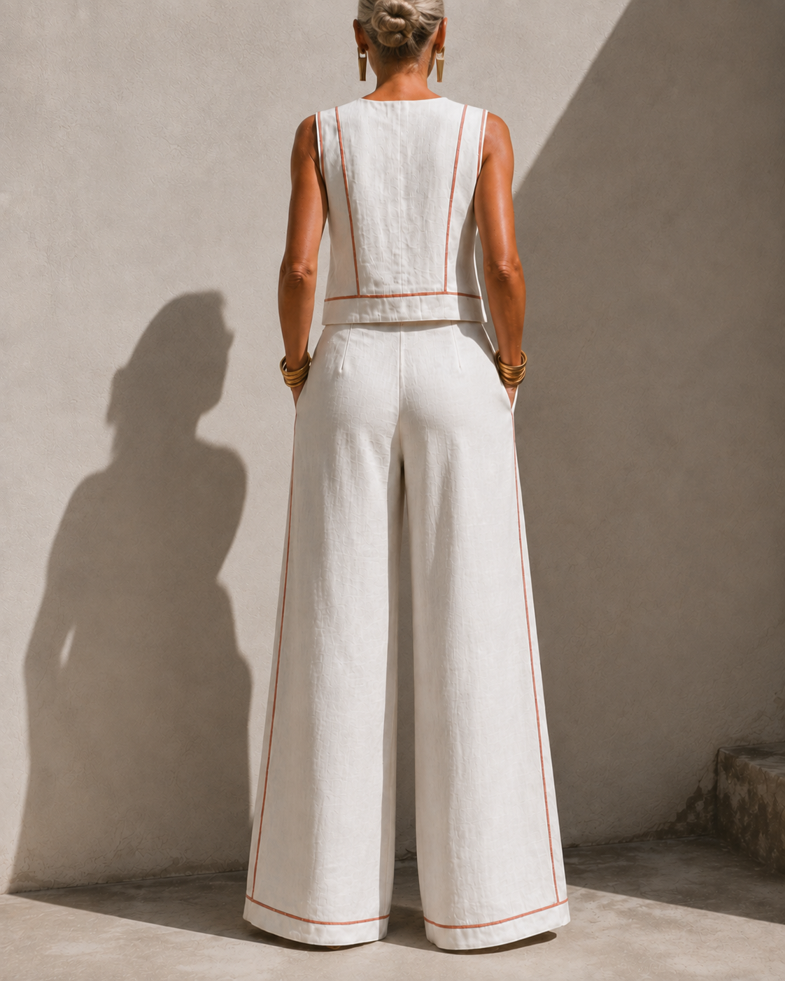 Maura™ Elegancki Kontrastowo Lamowany Komplet