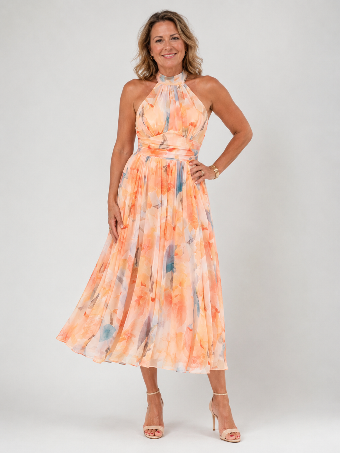 Aurora™ Elegancka Halterowa Maxi Sukienka