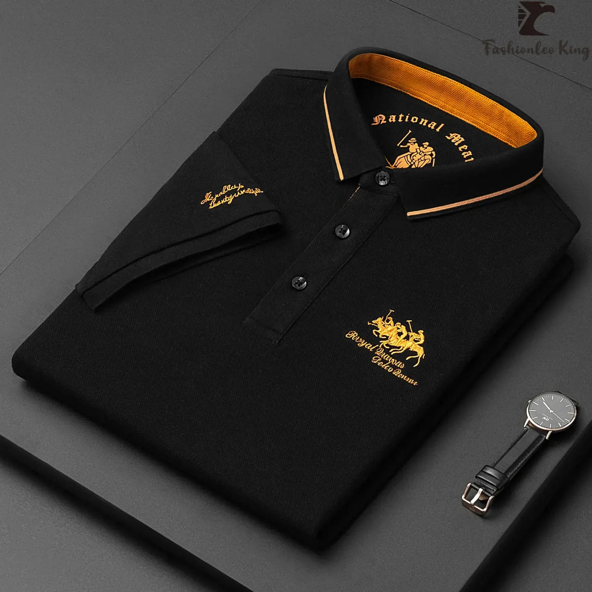 Aurelia™ Elegancka Kontrastowo Lamowana Koszulka Polo