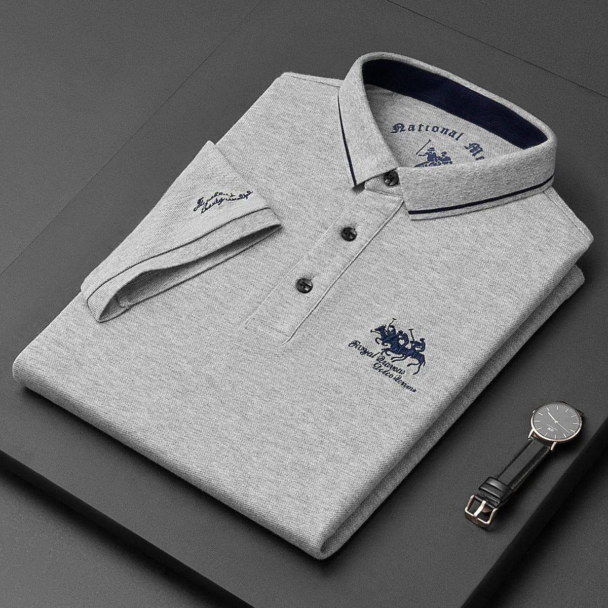 Aurelia™ Elegancka Kontrastowo Lamowana Koszulka Polo