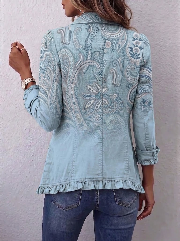 Brigitte | Plisowana kurtka vintage we wzór paisley — zdjęcie produktu 2