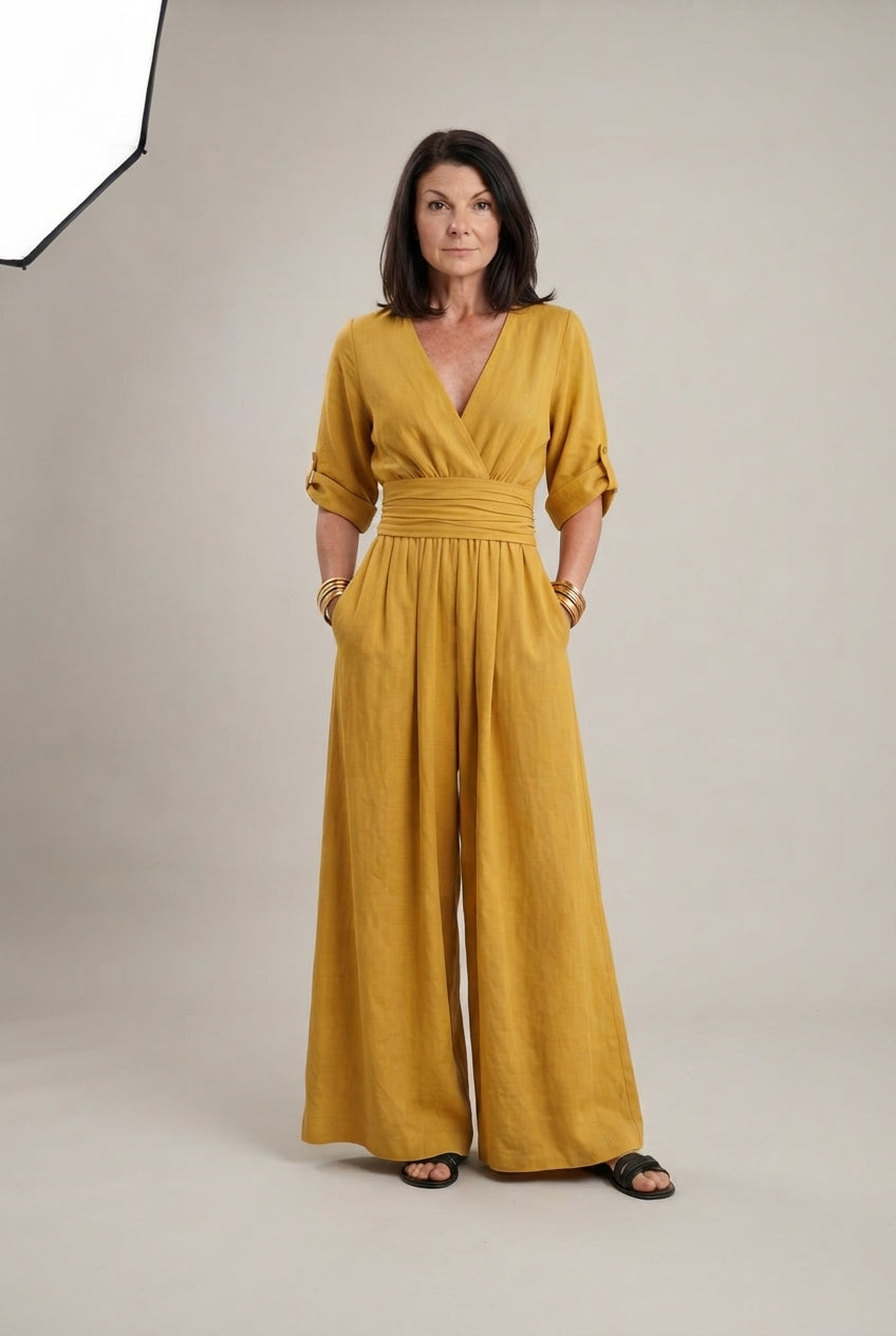 Ariela™ Elegancki Kopertowy Kombinezon