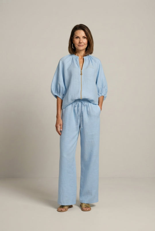 Evelyn™ Elegancki Z Szerokimi Nogawkami Set