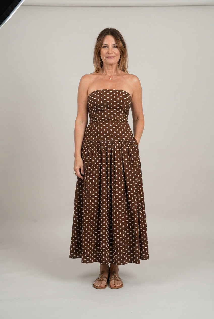 Gisella™ Elegancka W Groszki Sukienka Midi