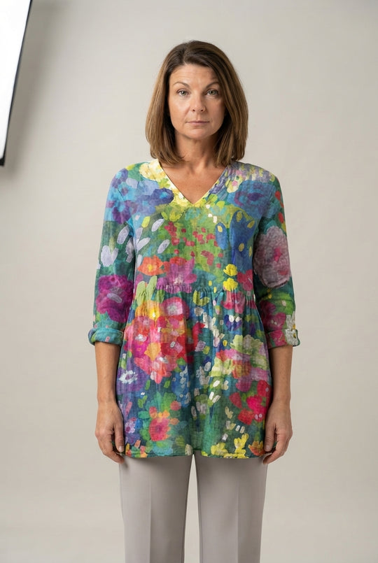 Evelyne™ Elegancka Kwiatowa Długa Bluzka