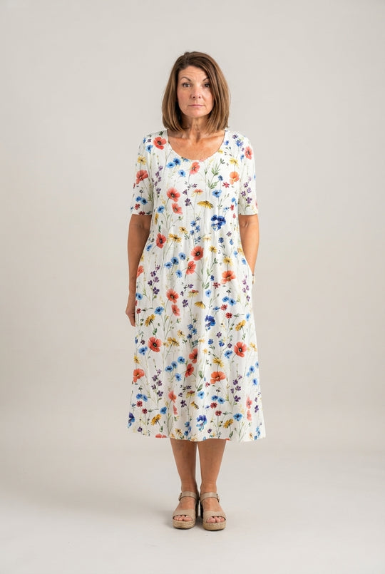 Estella™ Elegancka Kwiatowa Sukienka Midi