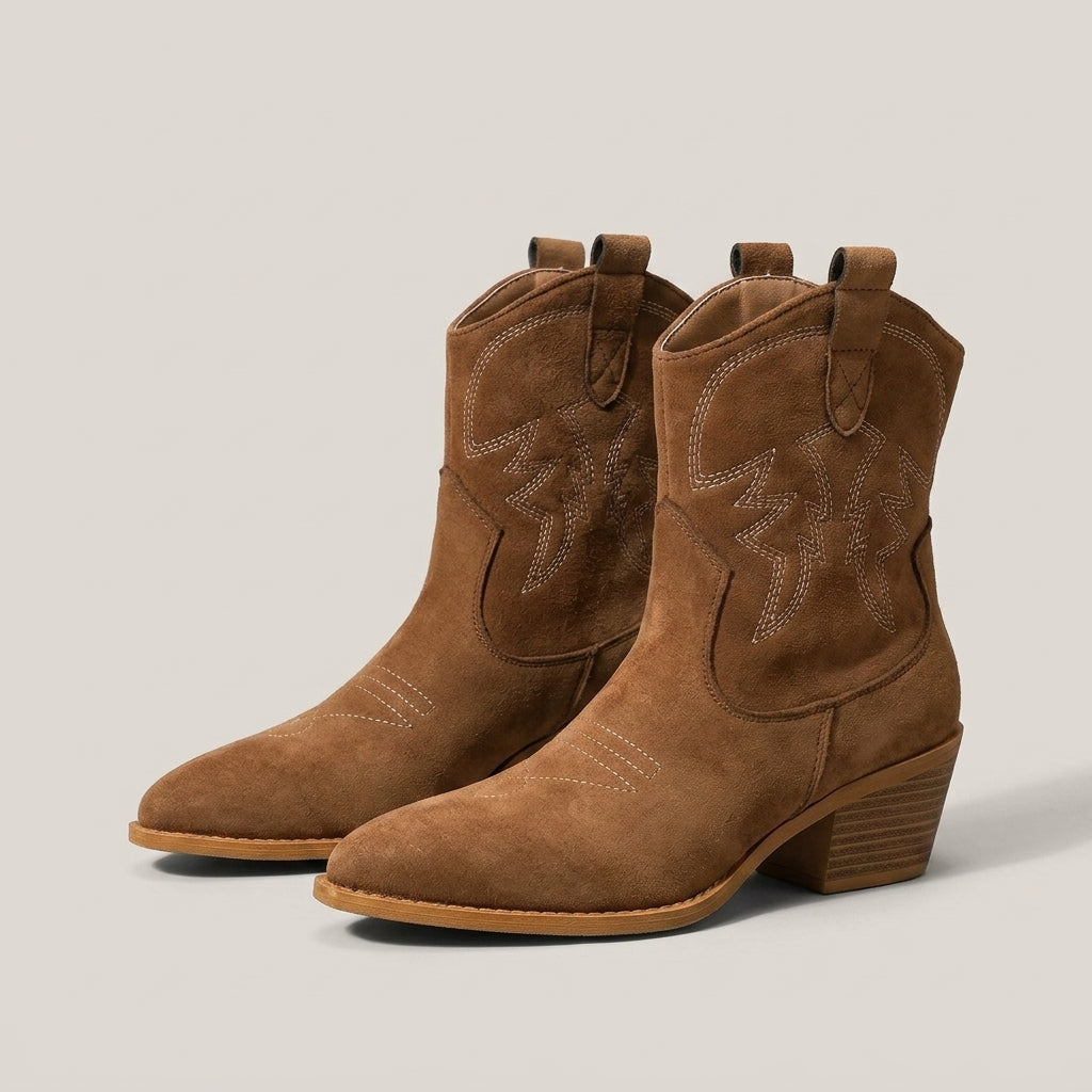 Odelia™ Eleganckie Haftowane Westernowe Botki