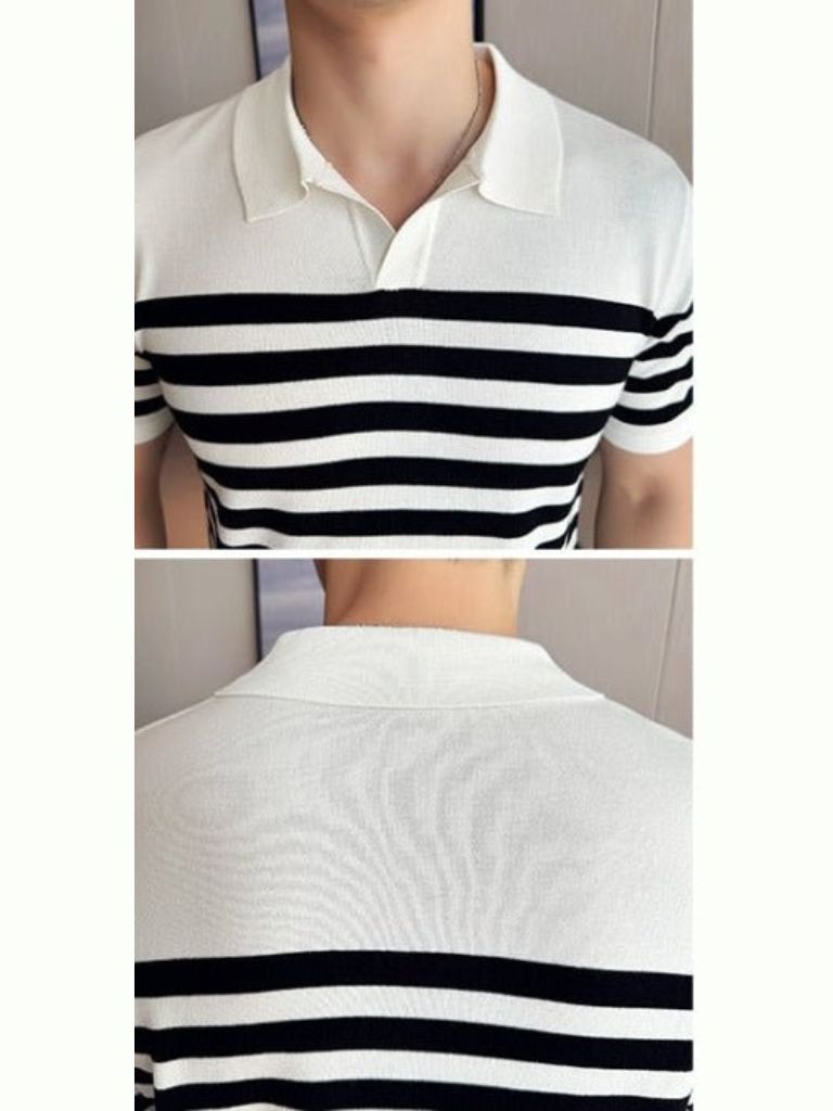 Bettie™ Ponadczasowa Pasiasta Koszulka Polo