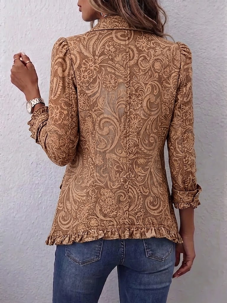 Suzanne | Plisowana kurtka vintage boho w kwiaty — zdjęcie produktu 2