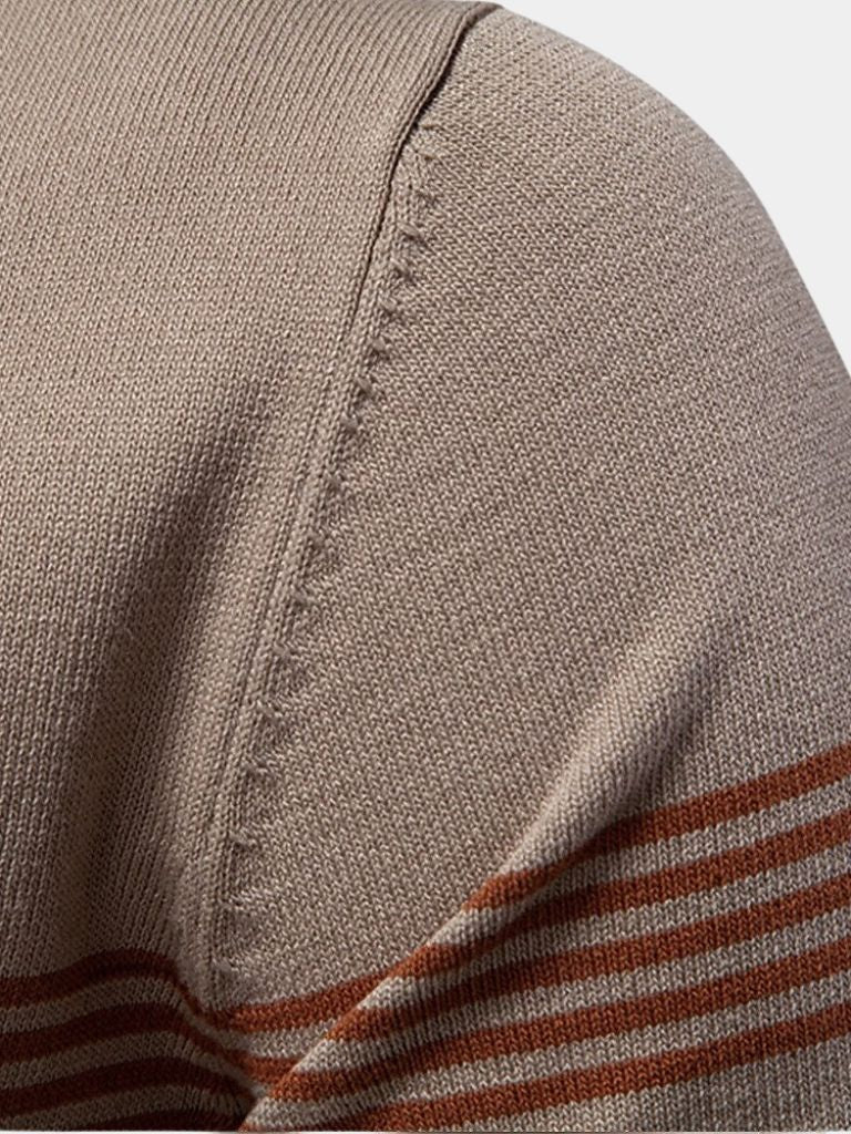 Ada™ Elegancka W Paski Koszulka Polo
