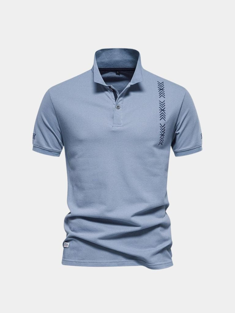 Amarante™ Elegancki Geometryczny Haft T-Shirt