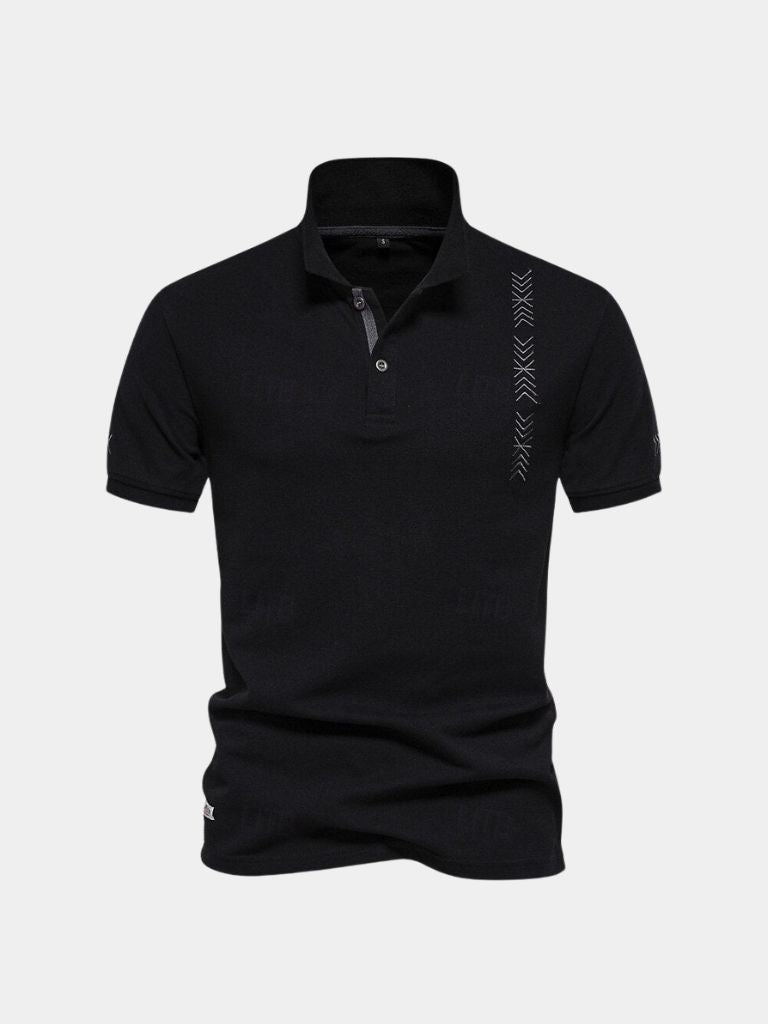 Amarante™ Elegancki Geometryczny Haft T-Shirt