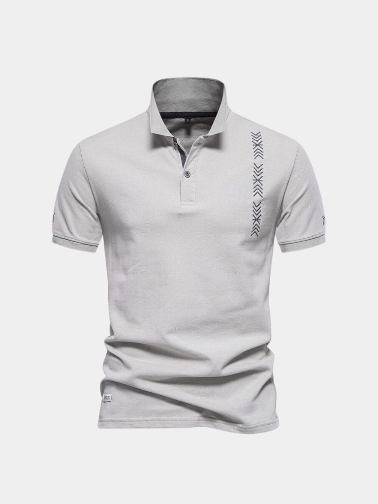 Amarante™ Elegancki Geometryczny Haft T-Shirt