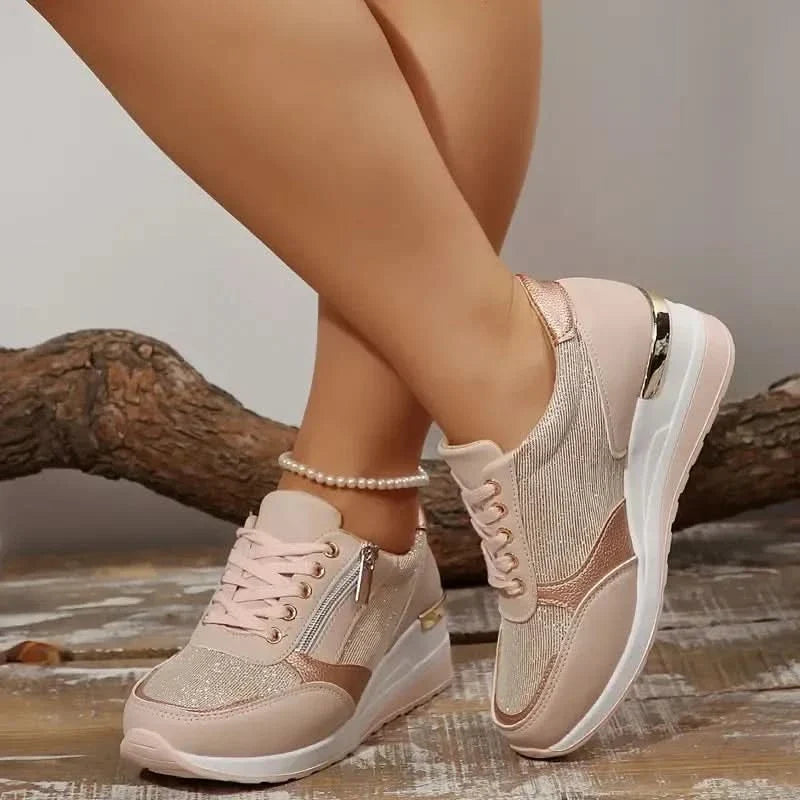 AMELIA półsportowe sneakersy na podwyższonej podeszwie