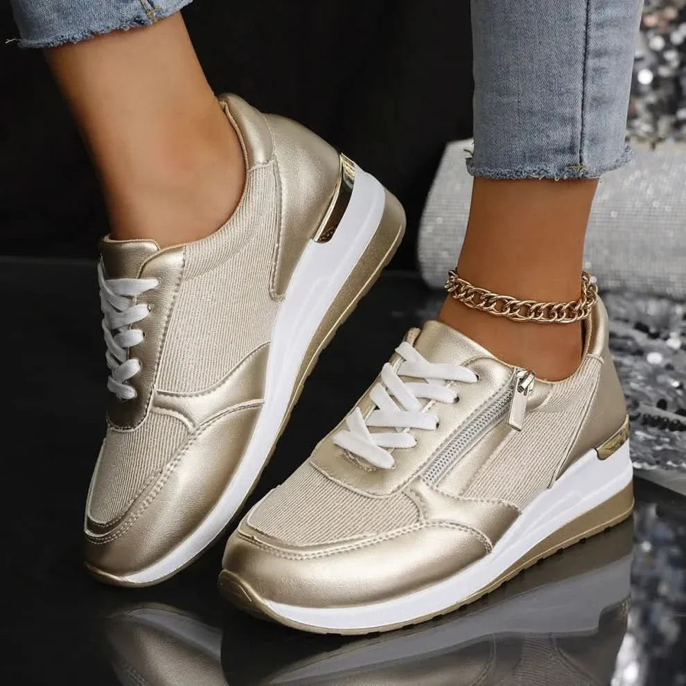 AMELIA półsportowe sneakersy na podwyższonej podeszwie
