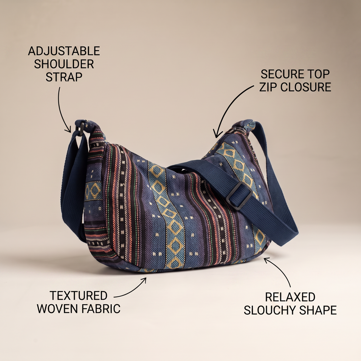 LA BOHEME wzorzysta torebka crossbody