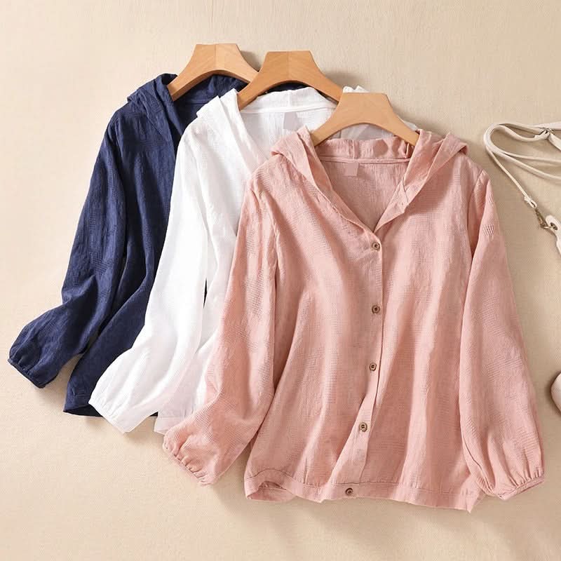Miri Lniana Bluza z Kapturem