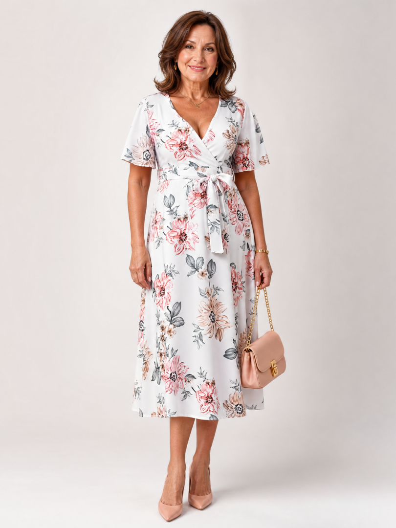 Calista™ Elegancka Kwiatowa Sukienka Midi