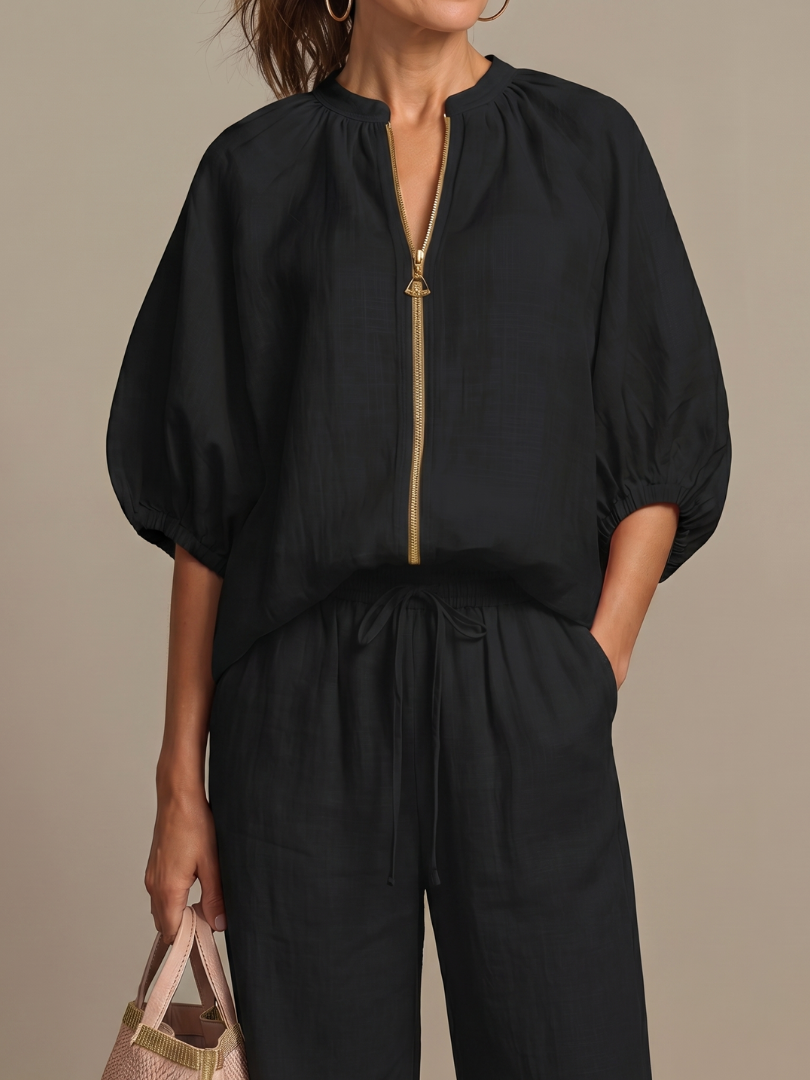 Evelyn™ Elegancki Z Szerokimi Nogawkami Set