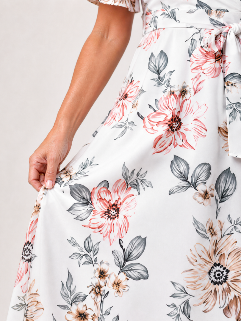 Calista™ Elegancka Kwiatowa Sukienka Midi