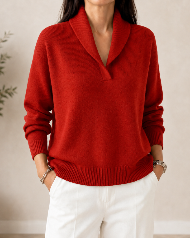 Mirena™ Elegancki Szeroki Kołnierz Top