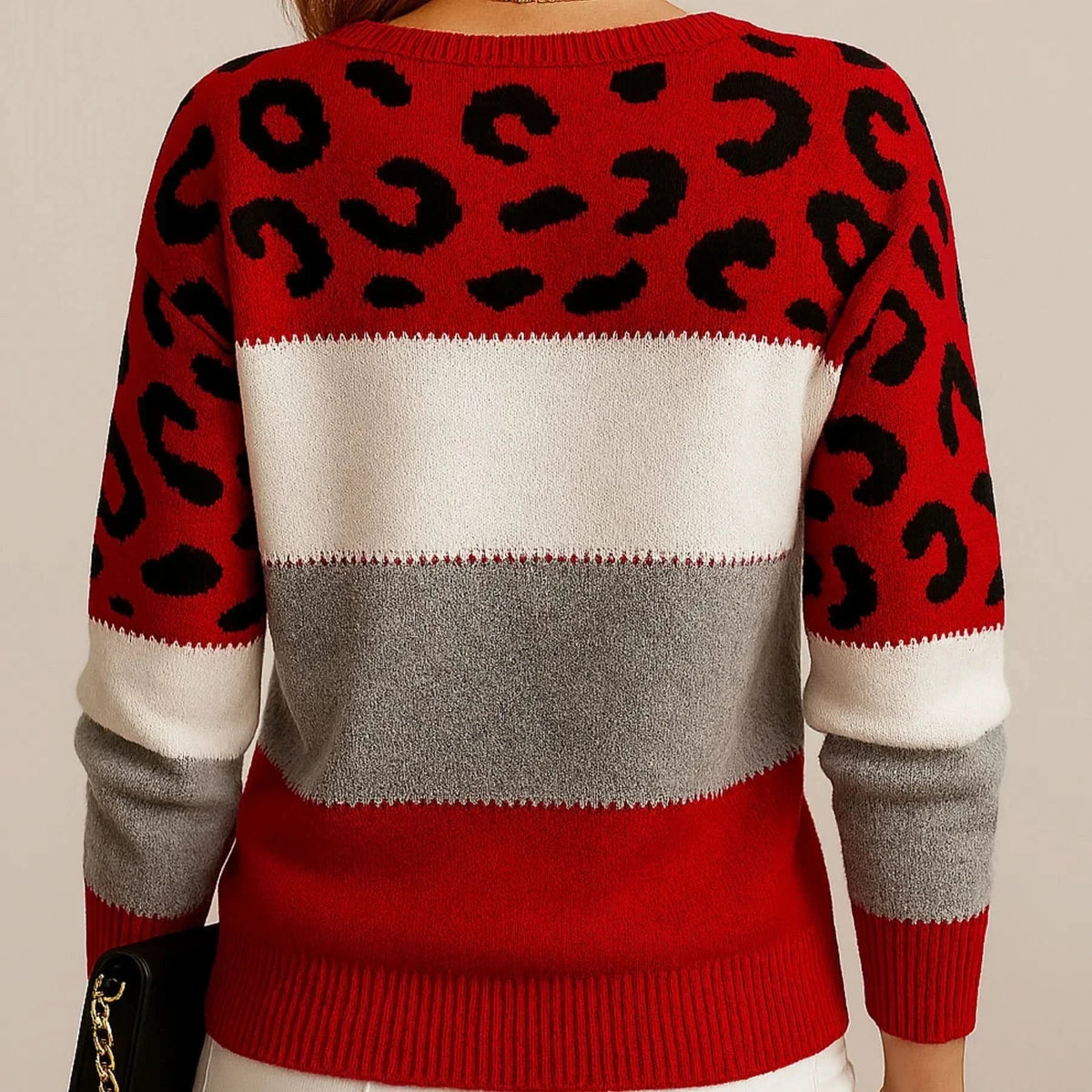 VELORA Leopard sweter w luksusowej odsłonie