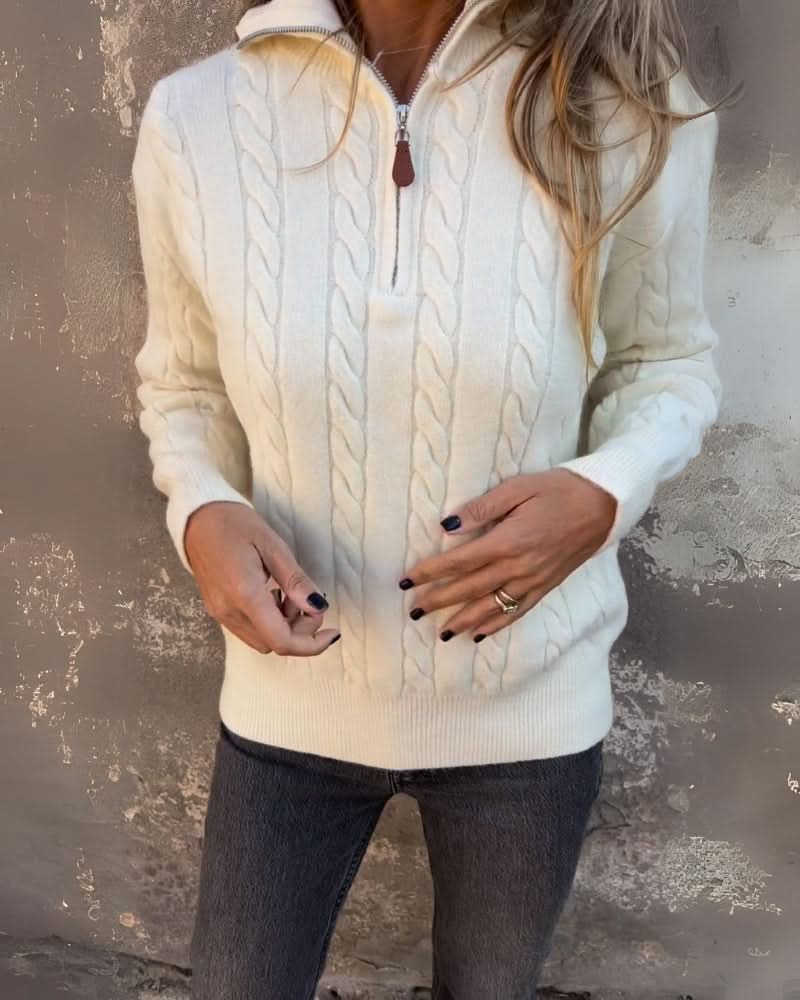 Elowen – sweter z krótkim zamkiem