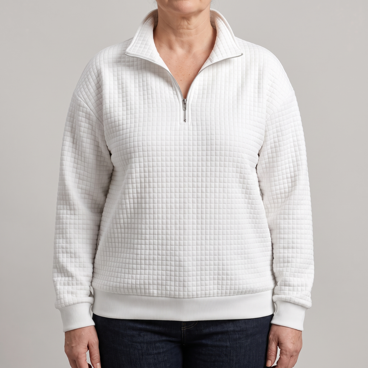 ROSALIE Teksturowany Sweter z Zamkiem