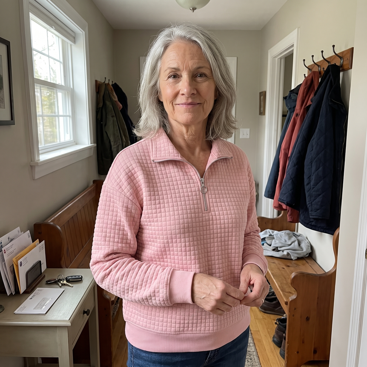 ROSALIE Teksturowany Sweter z Zamkiem