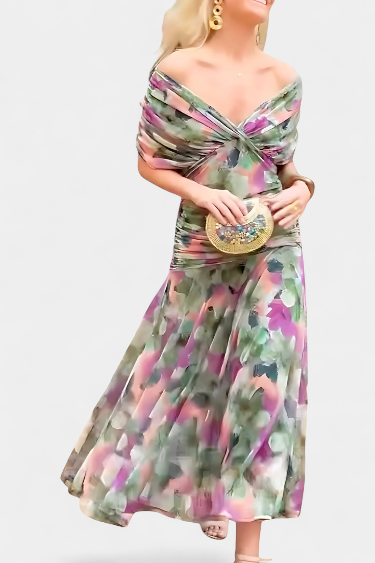 VALENTINA WILDFLOWER SUKIENKA Z DEKOLTEM W SZPIC