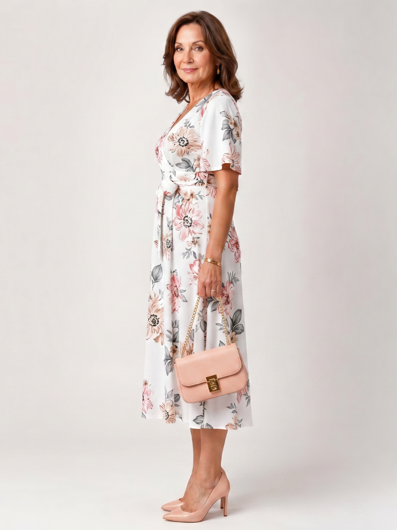 Calista™ Elegancka Kwiatowa Sukienka Midi