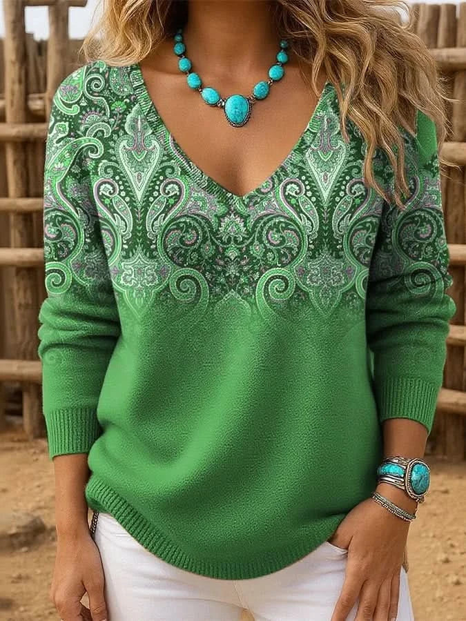 Sienna sweter codzienny z paisley