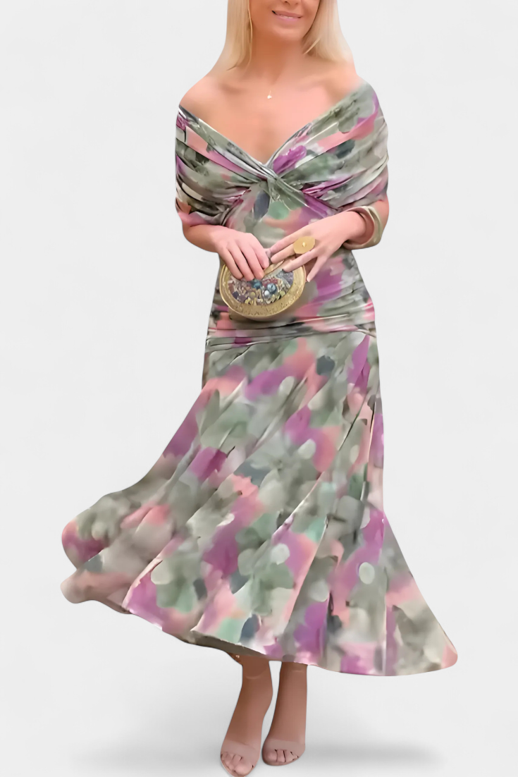 VALENTINA WILDFLOWER SUKIENKA Z DEKOLTEM W SZPIC