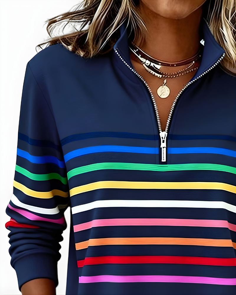 Evelina – prążkowana bluza z suwakiem